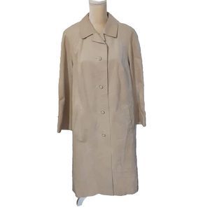 Vintage elegant Alcantara Microsuede Trench Coat Milan Italy sz L